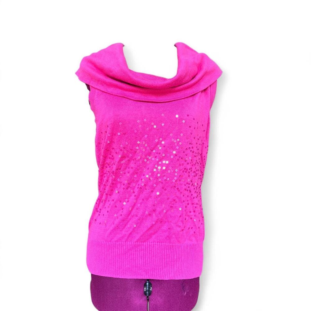 Pink sequin tank top sweater